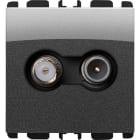 URMET - Presa passante TV-SAT, 2 moduli, attenuazione 5 dB, Nea, acciaio scuro PAS DEM 5DB 1M AC.