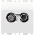 URMET - Presa passante TV-SAT, 2 moduli, attenuazione 5 dB, Nea, bianco ghiaccio PRESA TV-SAT PAS DEM 5DB 1M BG.