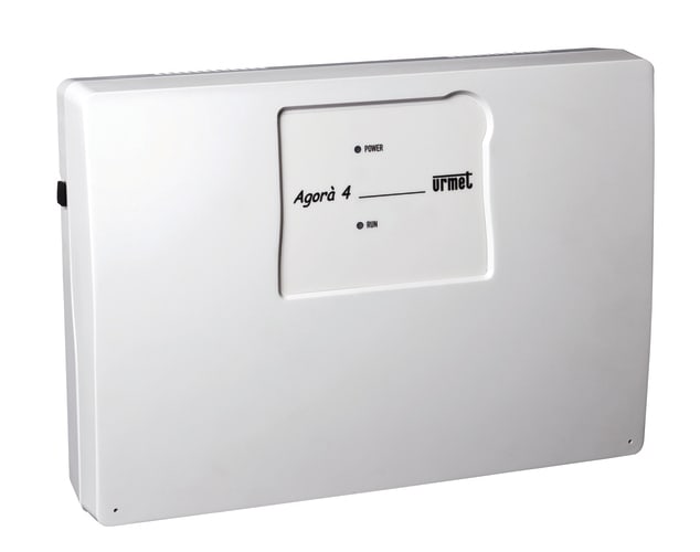 URMET - Pabx Agorà4 Base, espandibile fino a 4 linee urbane e 20 derivati, equipaggiato con 2 linee urbane e 8 derivati.