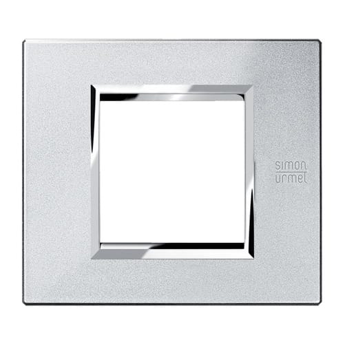 URMET - Placca 2 moduli in zama argento mercurio Expì 2M.