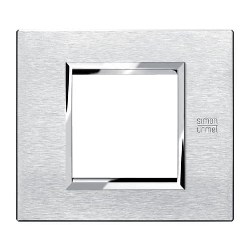 URMET - Placca alluminio satinato 2 moduli Expì.