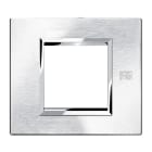 URMET - Placca 2 moduli in alluminio cromato spazzolato Expì ALU CROMO SPAZZ 2M.
