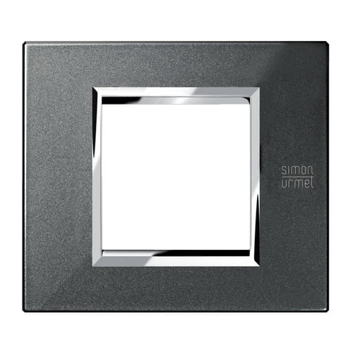 URMET - Placca zama nero grafite 2 moduli Expì metallo. 13902.NG