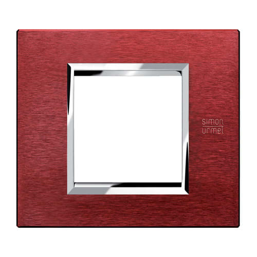 URMET - Placca alluminio rosso 2 moduli Expì.