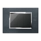 URMET - Placca alluminio karbon 3 moduli Expì, ALU KARBON 3M.