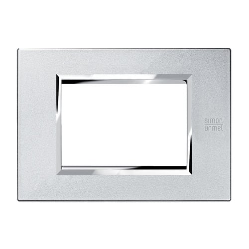 URMET - Placca 3 moduli in zama argento mercurio Expì 3M.