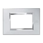 URMET - Placca 3 moduli in zama argento mercurio Expì 3M.