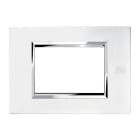 URMET - Placca zama bianco perla 3 moduli Expì metallo.