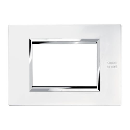 URMET - Placca zama bianco perla 3 moduli Expì metallo.