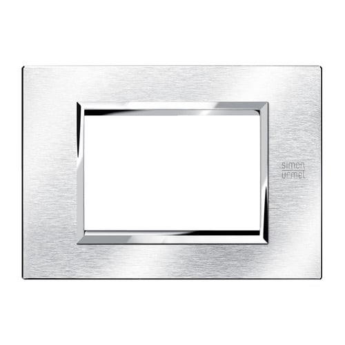 URMET - Placca alluminio cromo spazzolato 3 moduli Expì ALU CROMO SPAZZ 3M. 13903.CS