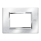 URMET - Placca alluminio cromo spazzolato 3 moduli Expì ALU CROMO SPAZZ 3M.