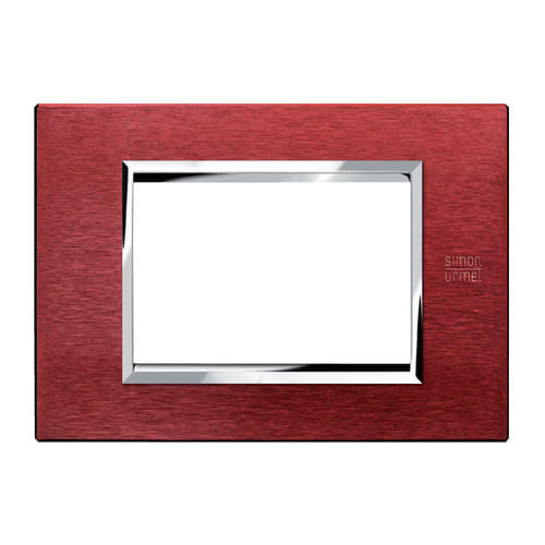 URMET - Placca alu rosso 3 moduli Expì.