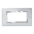 URMET - Placca zama argento mercurio 4 moduli Expì. 13904.AM