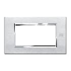 URMET - Placca alluminio satinato 4 moduli Expì.