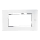 URMET - Placca zama bianco perla 4 moduli Expì metallo.