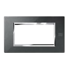 URMET - Placca zama nero grafite 4 moduli Expì.