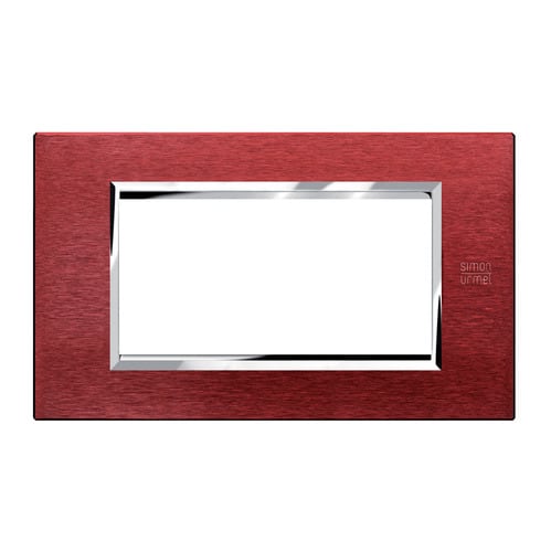 URMET - Placca alluminio rosso 4 moduli Expì.