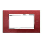 URMET - Placca alluminio rosso 4 moduli Expì.