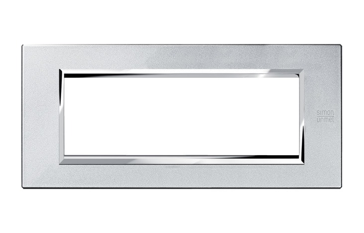 URMET - Placca 6 moduli in zama argento mercurio Expì 6M. 13906.AM