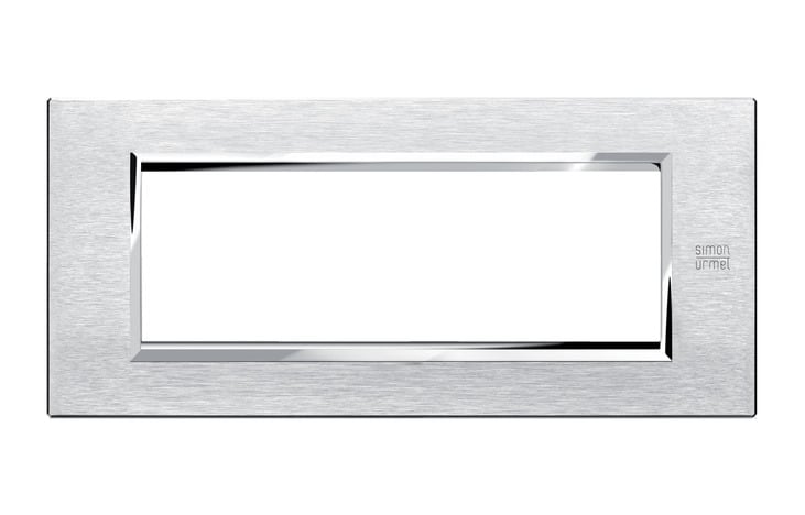 URMET - Placca alluminio satinato 6 moduli Expì 6M.