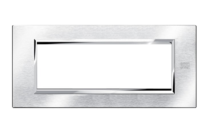 URMET - Placca alluminio cromo spazzolato 6 moduli Expì ALU CROMO SPAZZ 6M.