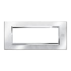 URMET - Placca alluminio cromo spazzolato 6 moduli Expì ALU CROMO SPAZZ 6M.