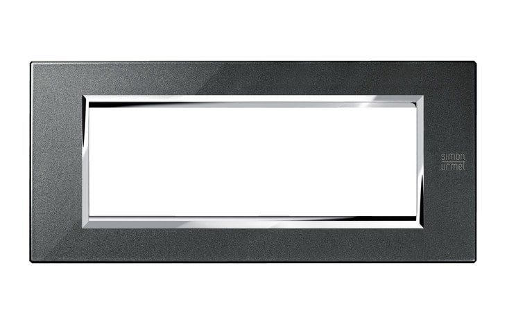 URMET - Placca zama nero grafite 6 moduli Expì metallo.