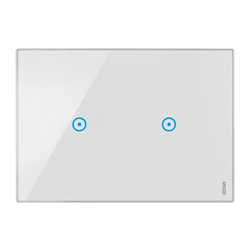 URMET - Placca touch 3 moduli, 2 simboli, vetro bianco neve, senza touch 2 ingressi/uscite.