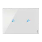 URMET - Placca touch 3 moduli, 2 simboli, vetro bianco neve, senza touch 2 ingressi/uscite. 14023.BN