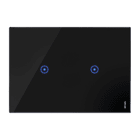 URMET - Placca touch 3 moduli, 2 simboli, vetro nero lava, senza touch 2 ingressi/uscite.