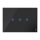 URMET - Placca touch 3 moduli, 3 simboli, vetro nero lava senza touchpad.