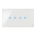 URMET - Placca 4 moduli, 4 simboli, Expì Touch, vetro, bianco neve, senza touch, 4 ingressi, 4 moduli, bianco.