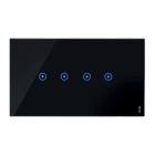 URMET - Placca touch 4 moduli, 4 simboli, vetro nero lava senza touch 4 input.