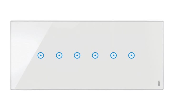 URMET - Placca touch 6 moduli 6 simboli bianco neve vetro senza touch 6 input 6 moduli bianco.