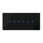 URMET - Placca touch 6 moduli, 6 simboli, vetro nero lava.