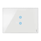 URMET - Placca touch con 2 icone sovrapposte, 3 moduli, vetro bianco neve.