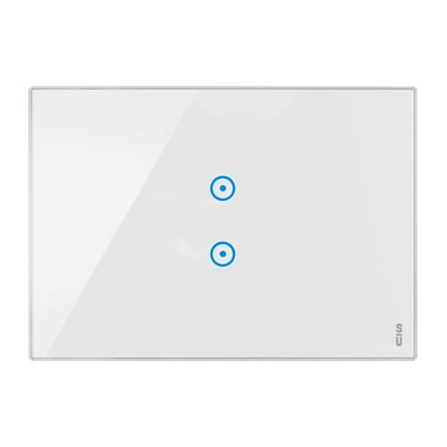 URMET - Placca touch con 2 icone sovrapposte, 3 moduli, vetro bianco neve.