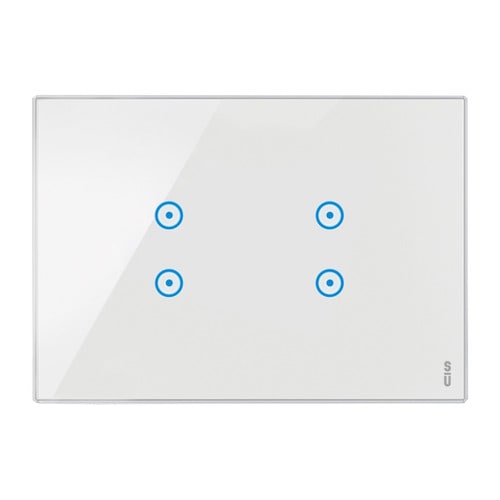 URMET - Placca touch 3 moduli, 4 icone sovrapposte, vetro, bianco neve.
