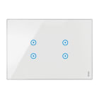 URMET - Placca touch 3 moduli, 4 icone sovrapposte, vetro, bianco neve. 14543.BN