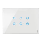 URMET - Placca touch 3 moduli, 6 icone sovrapposte, vetro bianco neve.