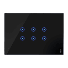 URMET - Placca touch 3 moduli, 6 icone sovrapposte, vetro nero lava. 14563.NR