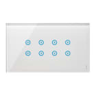 URMET - Placca touch 8 icone sovrapposte, 4 moduli, vetro bianco neve. 14584.BN