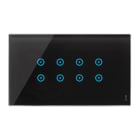 URMET - Placca touch 8 icone sovrapposte, 4 moduli, vetro nero lava.