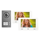 URMET - Kit bifamiliare video con pulsantiera Mikra2 e videocitofono cxModo, sistema 2 fili MININOTE+ BIFAM C/MIKRA2.