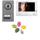 URMET - Kit monofamiliare video Note2 Wifi con pulsantiera Mikra2, videocitofono vModo e sistema 2 fili, completo di ricevitore di chiamata.