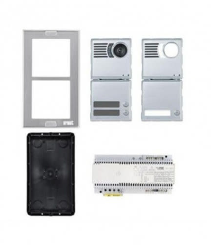 URMET - Videokit base impianto video con pulsantiera Sinthesi S2, alimentatore di sistema, sistema 5 fili.