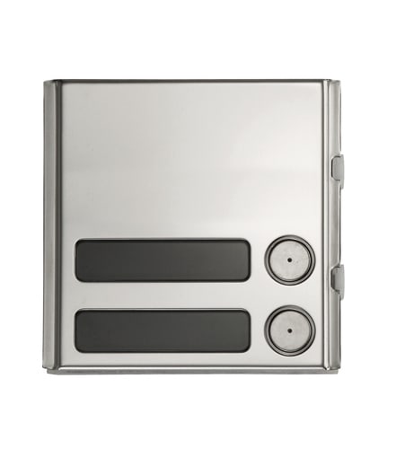 URMET - Frontale modulo 2 pulsanti TST Bassi Sinthesi Steel. 1758/108