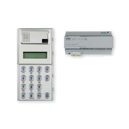 URMET - Kit base impianto Sinthesi Steel con tastiera, display e rubrica, sistema 2Voice. 1783/707