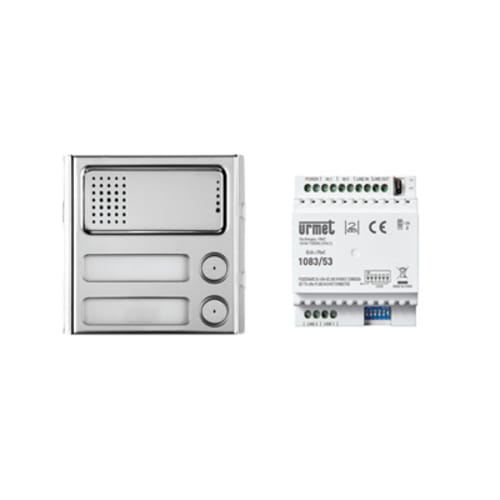 URMET - Kit colonna secondaria audio 2V Sinthesi Steel con distributore 4DIN.