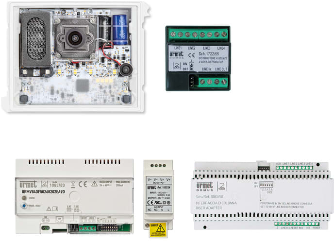 URMET - Kit colonna secondaria Alpha con Callme multiutenza e sistema 2Voice. 1783/858